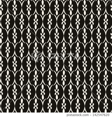 Elegant monochrome geometric lattice vector pattern featuring floral trellis motifs, ideal for luxury textile, home wallpaper, and product packaging. Elegant monochrome geometric lattice vector pattern featuring floral trellis motifs, ideal for luxury textile, home wallpaper, and product packaging. 142547620