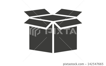 Open cardboard shipping box vector icon parcel delivery symbol 142547665