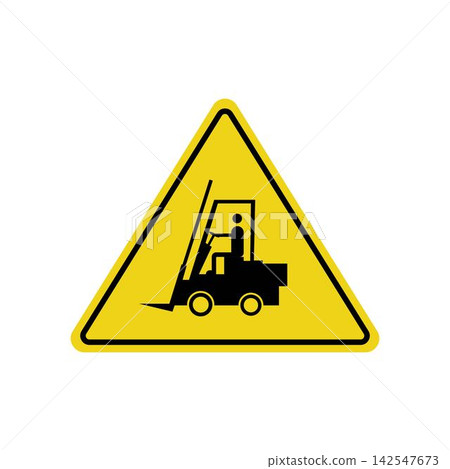Caution forklift operating industrial hazard safety warning sign Caution forklift operating industrial hazard safety warning sign 142547673