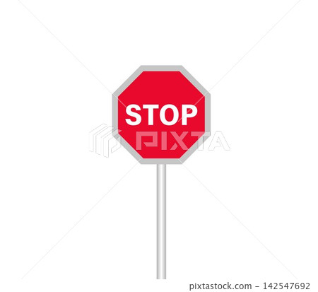 minimalist red stop road safety sign icon for transportation minimalist red stop road safety sign icon for transportation 142547692