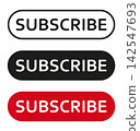 modern rounded subscribe ui buttons outline solid red vector design buttton 142547693