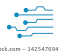 blue circuit board track lines tech vector graphic illustration 142547694