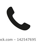black telephone handset receiver vector icon phone call symbol 142547695