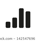 Clean black audio level equalizer bar icon vector graphic design 142547696