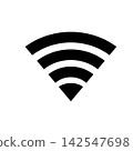 Flat Black Wireless Internet Wave Connection Vector Symbol 142547698
