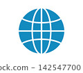 Modern blue globe world wide web network vector icon 142547700