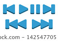 3d blue media player control icons set vector illustration 142547705