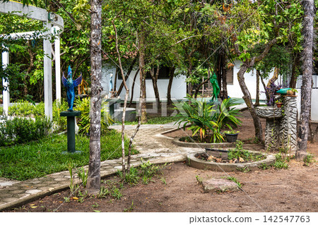 Soure, Brazil - Dec 11, 2025: School in the middle of the amazon jungle at Soure in the Marajo Island at Para, Brazil. Soure, Brazil - Dec 11, 2025: School in the middle of the amazon jungle at Soure in the Marajo Island at Para, Brazil. 142547763