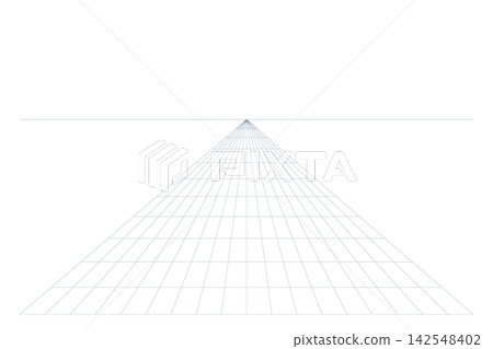 One-point perspective grid with transparent background One-point perspective grid with transparent background 142548402