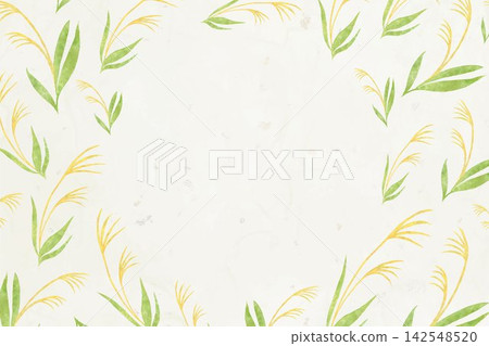 Watercolor-style Japanese-style background with a circular frame featuring pampas grass, with ample white space. Watercolor-style Japanese-style background with a circular frame featuring pampas grass, with ample white space. 142548520