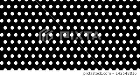White polka dot seamless pattern on black background White polka dot seamless pattern on black background 142548816
