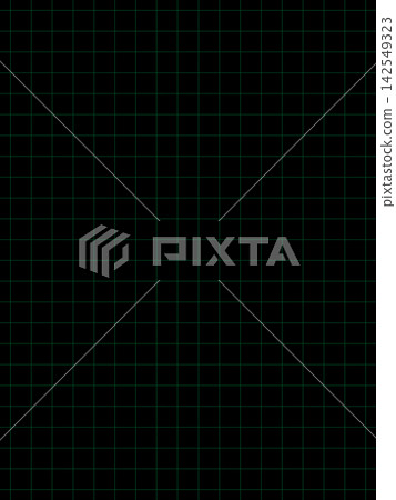 Graph check with dark green lines on a black background Graph check with dark green lines on a black background 142549323