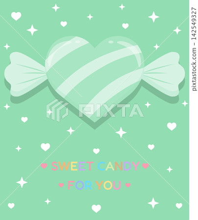 Mint Green Heart Candy Sweet for You Valentine Illustration 142549327