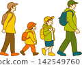 Illustration of a family enjoying hiking 142549760