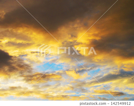 (埼玉縣河口市附近)美麗的緋紅夕陽景色 (埼玉縣河口市附近)美麗的緋紅夕陽景色 142549912