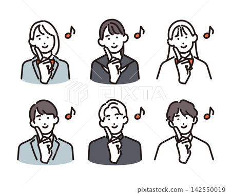 簡筆畫:一組6位興奮快樂的男女學生(向量圖) 簡筆畫:一組6位興奮快樂的男女學生(向量圖) 142550019