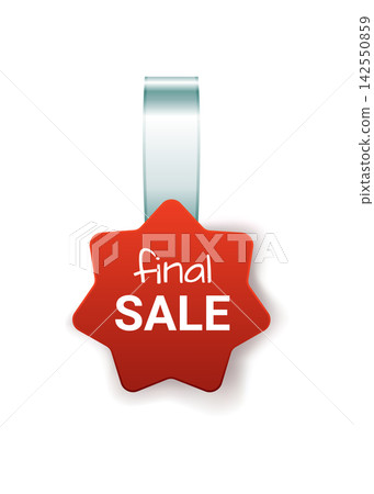 Promotional wobbler mockup. Benefit tag hang on wall. Supermarket promotion pointing wobbler. Vector announcement promotion sale Promotional wobbler mockup. Benefit tag hang on wall. Supermarket promotion pointing wobbler. Vector announcement promotion sale 142550859
