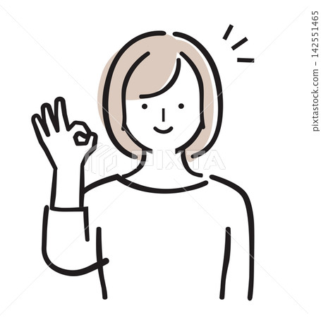 A pastel-colored illustration of a young woman making an OK sign, smiling, and indicating understanding. A pastel-colored illustration of a young woman making an OK sign, smiling, and indicating understanding. 142551465