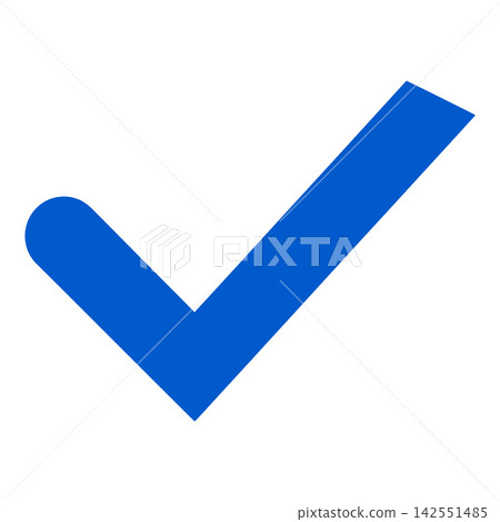 Blue checkmark symbol on white background Blue checkmark symbol on white background 142551485