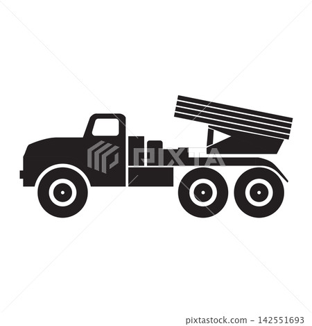 Multiple rocket launcher truck icon Multiple rocket launcher truck icon 142551693
