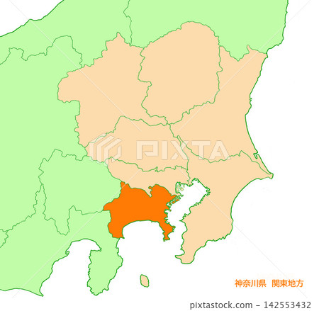 Kanagawa Prefecture, No prefecture name, Solid orange, Kanto region 142553432