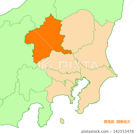 群馬縣,無縣名,純橙色,關東地區 群馬縣,無縣名,純橙色,關東地區 142553478