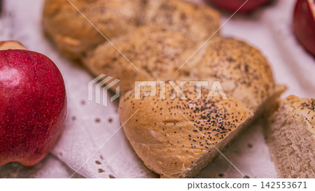 Celebration of Rosh Hashanah with traditional foods Celebration of Rosh Hashanah with traditional foods 142553671