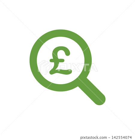 Magnifying Glass Pound Sterling Sign Icon Vector Template Illustration Design Magnifying Glass Pound Sterling Sign Icon Vector Template Illustration Design 142554074