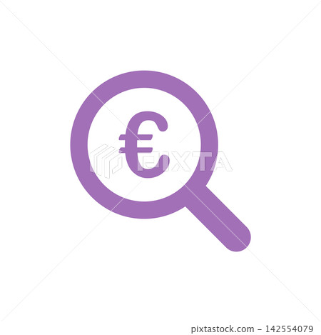 Magnifying Glass Euro Sign Icon Vector Template Illustration Design Magnifying Glass Euro Sign Icon Vector Template Illustration Design 142554079
