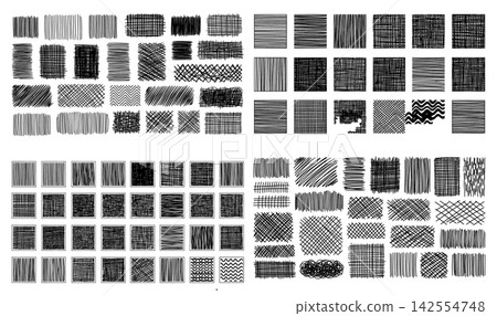Collection of various ink pen hatching patterns and cross hatch textures for artistic shading Collection of various ink pen hatching patterns and cross hatch textures for artistic shading 142554748