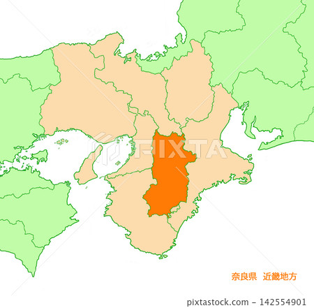 奈良縣,奈良,無縣名,純橙色,近畿地區 奈良縣,奈良,無縣名,純橙色,近畿地區 142554901