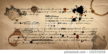 Vintage handwritten letter on crumpled paper Vintage handwritten letter on crumpled paper 142555038