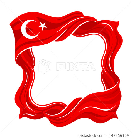 Turkish Flag Decorative Frame for Republic Day Vector 142556309