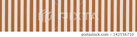 Seamless pattern of vertical caramel brown and white textile stripes on awning fabric Seamless pattern of vertical caramel brown and white textile stripes on awning fabric 142556710
