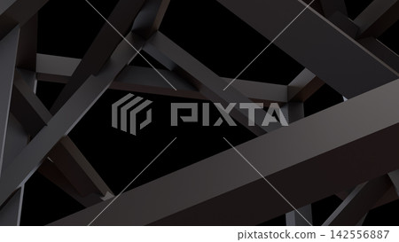 Abstract Dark Geometric Beams in a Dramatic 3D Background Abstract Dark Geometric Beams in a Dramatic 3D Background 142556887