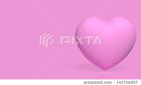 Soft Pink Heart on a Romantic Background with Copy Space 3d render. Soft Pink Heart on a Romantic Background with Copy Space 3d render. 142556897