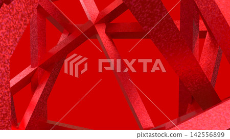 Vibrant Red Geometric Beams in an Abstract 3D Composition Vibrant Red Geometric Beams in an Abstract 3D Composition 142556899