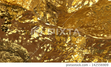 Glowing Golden Metal Abstract Texture Background 3d render. Glowing Golden Metal Abstract Texture Background 3d render. 142556909