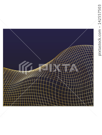 Golden 3D Wireframe Wave Abstract Background Golden 3D Wireframe Wave Abstract Background 142557503