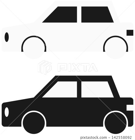 Car icon illustration set / Illustration materials for driving and travel 142558092