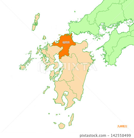 福岡縣,福岡,包含縣名,純橙色 福岡縣,福岡,包含縣名,純橙色 142558499