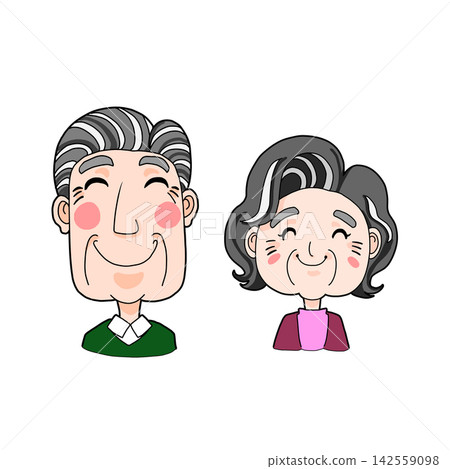 一位微笑的老人的插圖 一位微笑的老人的插圖 142559098