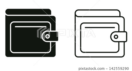 Leather wallet icons, vector illustrations isolated on white background 142559290