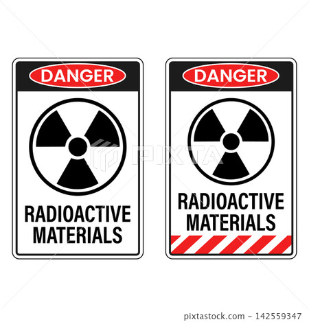 Radioactive materials warning sign isolated on white background Radioactive materials warning sign isolated on white background 142559347