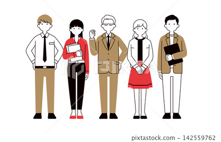 一組簡單的全身向量插圖,描繪了多名男性和女性辦公室職員、經理、老闆和下屬在辦公室工作的場景。 一組簡單的全身向量插圖,描繪了多名男性和女性辦公室職員、經理、老闆和下屬在辦公室工作的場景。 142559762