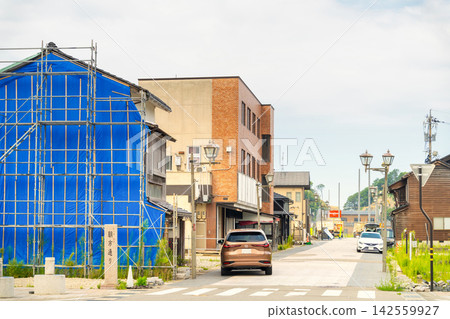 Morning Market Street - Noto Peninsula Earthquake Reconstruction in Progress, Summer 2026 Morning Market Street - Noto Peninsula Earthquake Reconstruction in Progress, Summer 2026 142559927