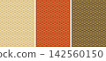 A seamless pattern set of wave-patterned designs with gaps; a Japanese-style background material in red, black, and gold, perfect for celebrations and the New Year. 142560150