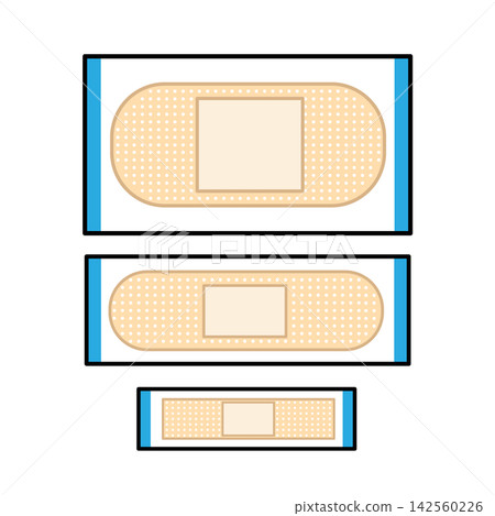 Band-aids (available in three sizes: large, medium, and small) Band-aids (available in three sizes: large, medium, and small) 142560226