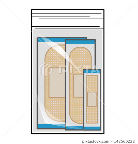 Band-aids in a resealable plastic bag Band-aids in a resealable plastic bag 142560228