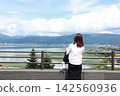 Woman looking at the lake Woman looking at the lake 142560936
